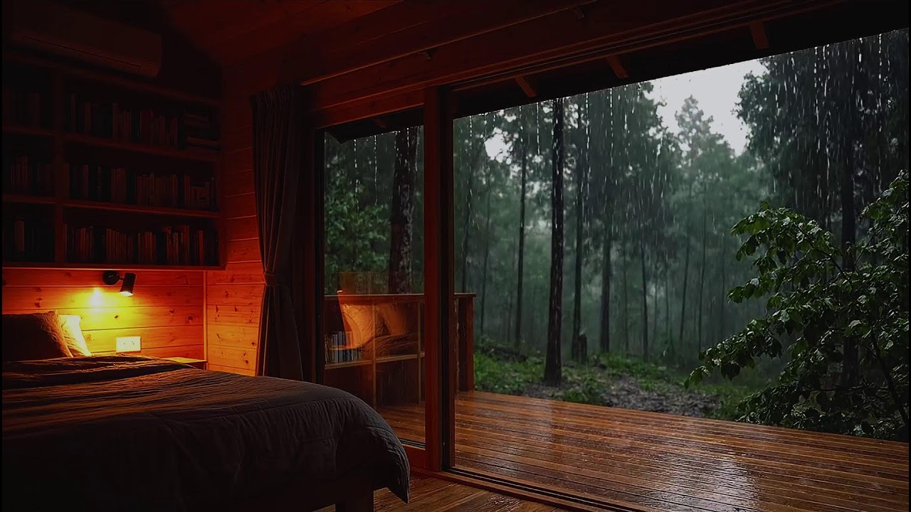 Soothing Late Night Rainfall on Rooftops with Distant Thunder | Cozy ASMR Sounds for Deep Relaxation