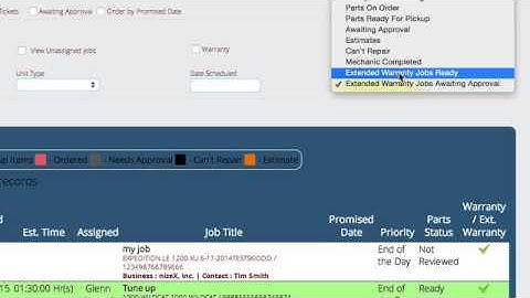 Tracking Extended Warranty Approvals in Lizzy