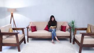 Wooden Sofa Set - Conan Wooden Sofa Set Online In India