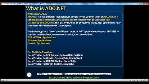 What is ADO NET   Part 1