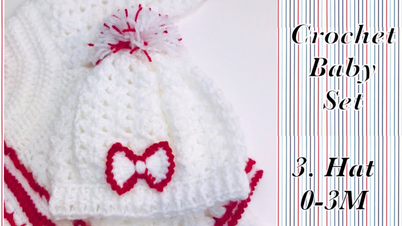 Baby Set How to: Crochet newborn baby beanie hats | crochet baby caps 0-3M Crochet for Baby #169