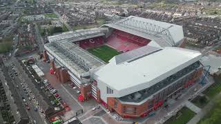 Anfield and Goodison Park Liverpool April 2024