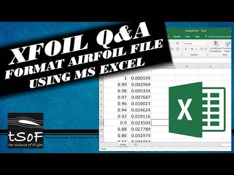XFOIL Q&A 1: How to Format an Airfoil File using MS Excel