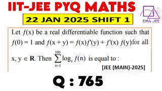Let ƒ(x) be a real differentiable function such that ƒ(0) = 1 and ƒ(x + y) = ƒ(x)ƒ'(y) + ƒ'(x) ƒ(y)