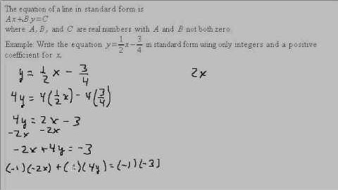 Standard Form for Equation of a Line