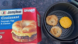 Air Fryer Jimmy Dean Croissant: Frozen Breakast Croissant Sandwich In Air Fryer  Sausage Egg Cheese