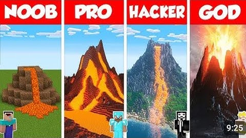 Minecraft! TNT VOLCANO HOUSE🏠 BUILD CHALLENGE! NOOB vs Pro vs Hacker vs God 😱