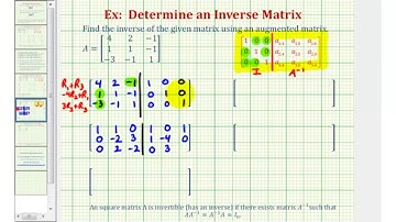 Ex 2 Inverse of a 3x3 Matrix Using an Augmented Matrix