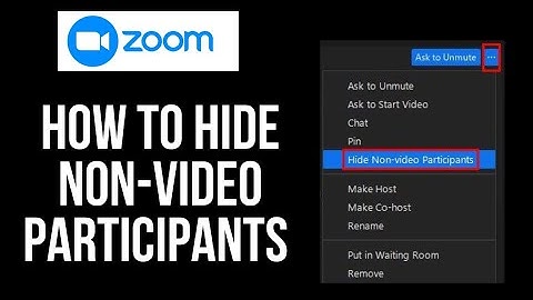 How To Hide Non-Video Participants on Zoom