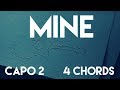 How To Play Mine by Bazzi | Capo 2 (4 Chords) Guitar Lesson