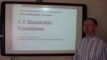 1.1. Quadratic functions Introduction