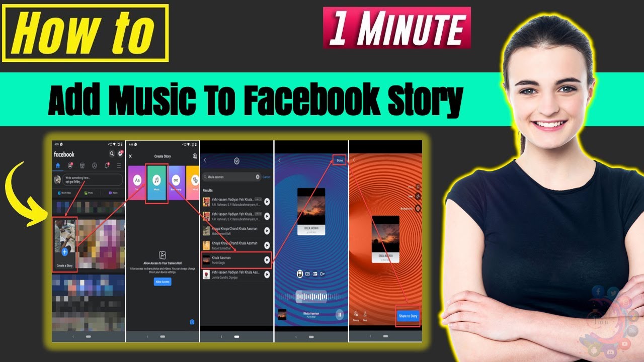 How to add music to facebook story 2024 | add music to FB video - YouTube