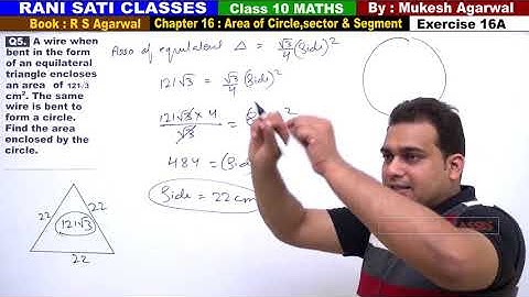 Class 10 Maths (Ex 16A Q5) Area of Circle,Sector & Segment (RS Aggarwal 2019)
