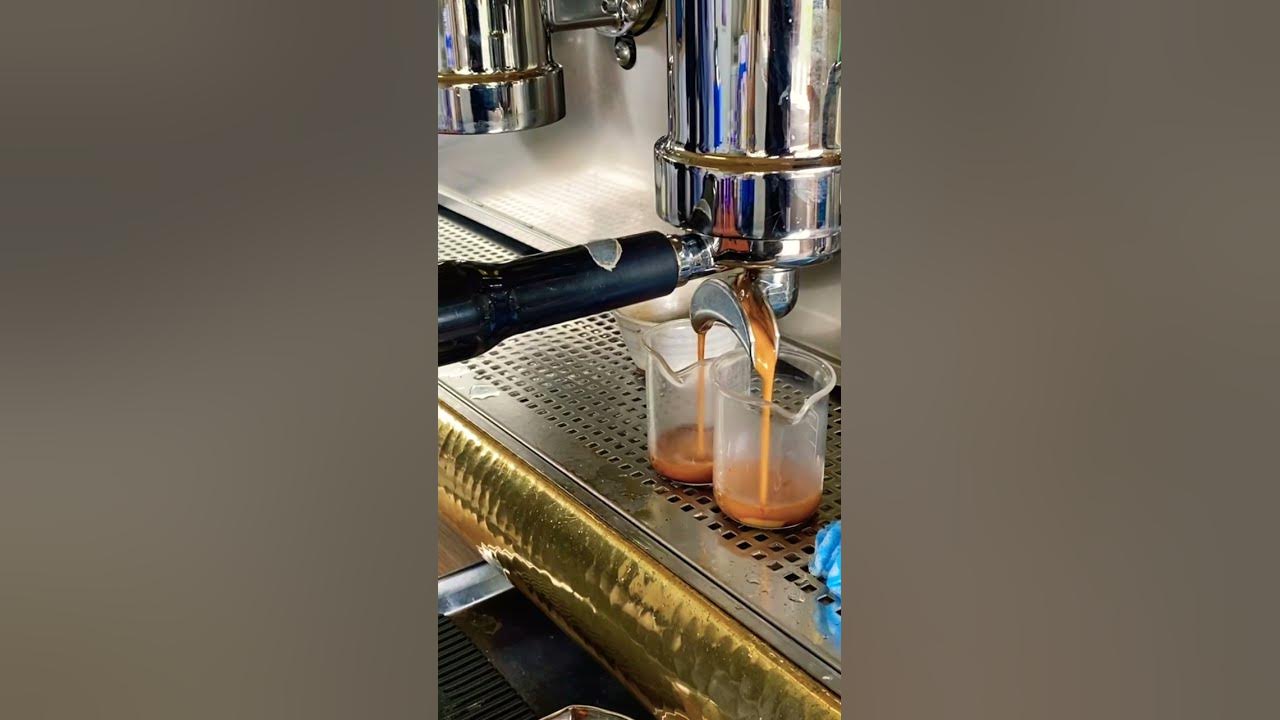 Pulling a shot on Athena Leva spring lever espresso machine YouTube
