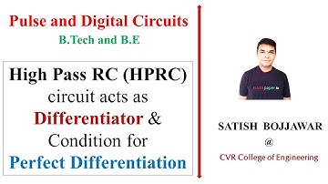 6. High Pass RC (HPRC) circuit acts as Differentiator & Condition for perfect differentiation