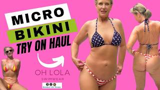 Oh Lola Swimwear Thong Micro Bikini Try-On Haul Poolside which one is your favorite? #over50