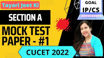 CUCET Preparation Goal CS/IP | MOCK TEST 1 SECTION A  | BCA | BTech | Bsc. Comp Sc. #ANJALILUTHRA