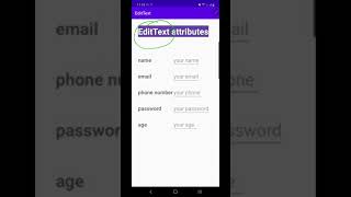 EditText input types