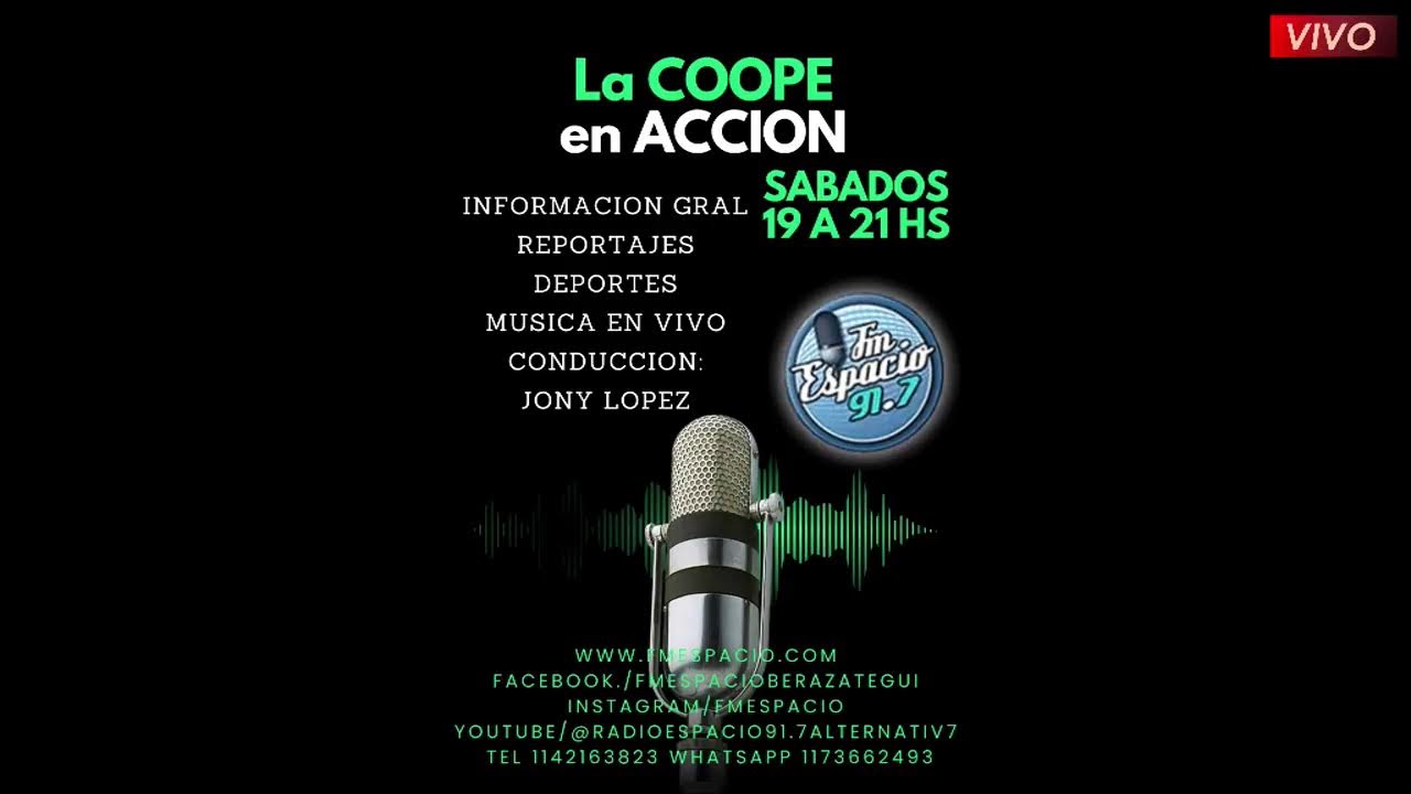 La coope en accion 10 02 24 vivo fm espacio 91 7 mhz youtube
