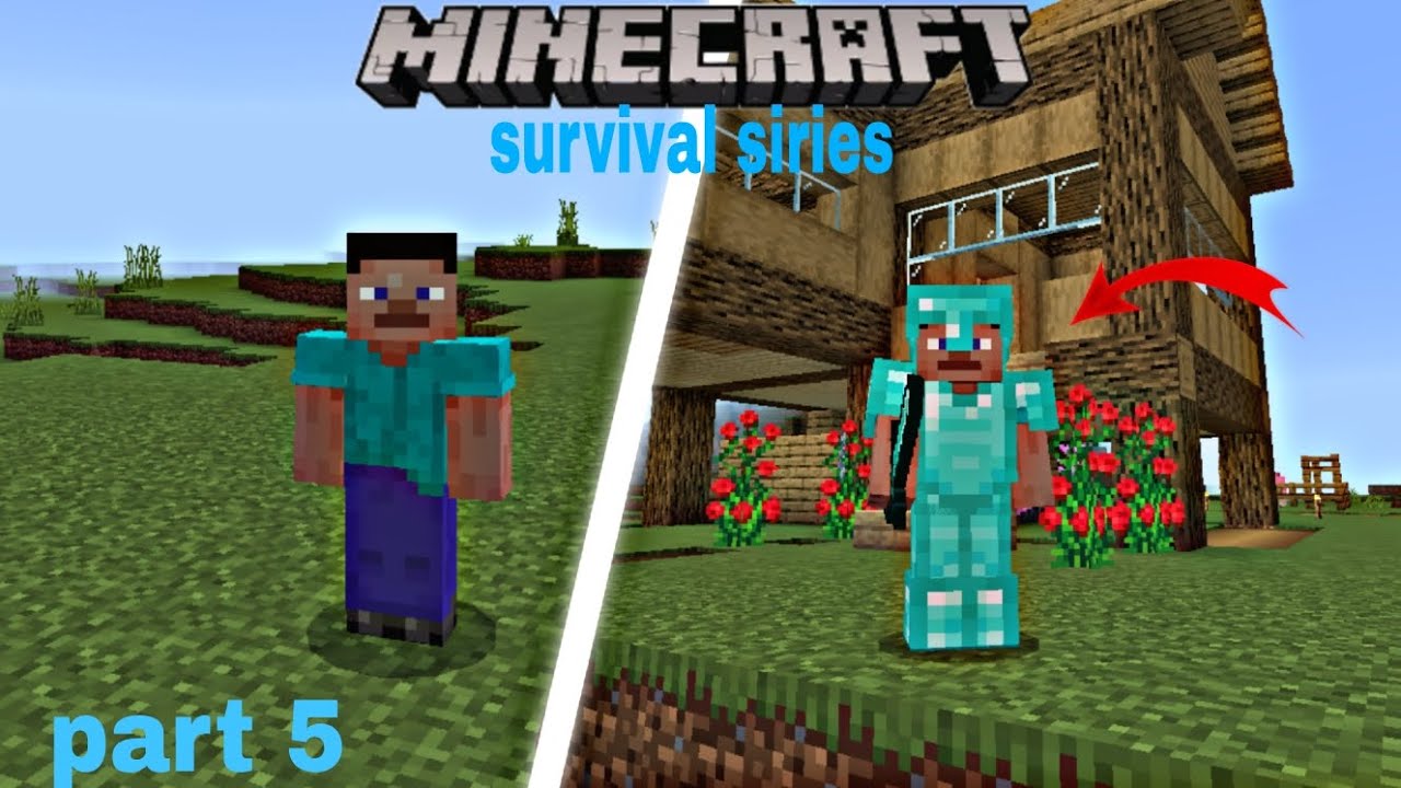 l made diamond armour in Minecraft survival part 5 - YouTube