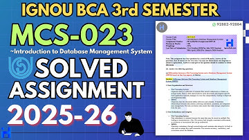 MCS-023 Solved Assignment July-25/Jan-26 | IGNOU BCA (3rd Sem) Assignment Solutions (2025-2026)
