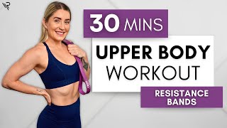 30 Min Upper Body & Abs Resistance Bands Workout (Beginner Friendly) No Repeats