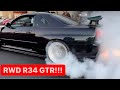 R34 GTR Dyno Tune , 2 Step, BURN OUT!