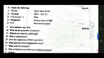 7th science Third midterm exam question paper 2024  | Model question paper 2024