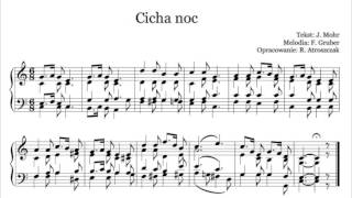 Video thumbnail of "Cicha noc - nuty i tekst pdf na organy lub pianino do kolędy - www.Nuty.Pro"