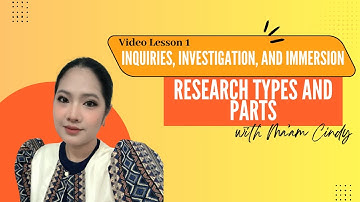 Inquiries, Investigation, and Immersion | Lesson 1: Types and Initial Parts of a Research