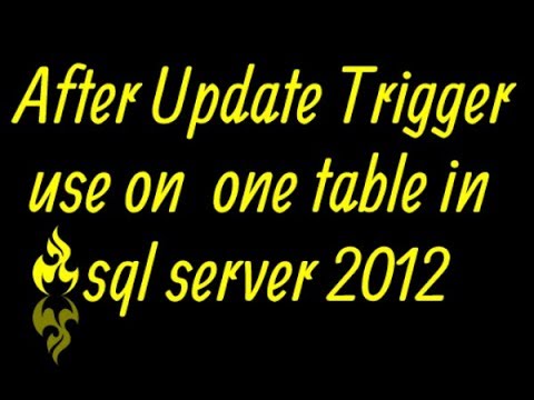 After Update Trigger use on one table in sql server 2012 - YouTube