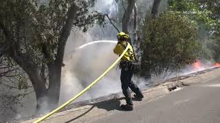 Firefighters make quick work of a 100 by 50 spot fire along 33 freeway in Ventura
