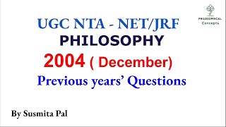 UGC NTA NET Philosophy / December 2004 PYQs / previous years question  Philosophy screenshot 3