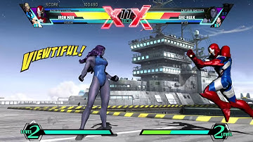 Requested ULTIMATE MARVEL VS. CAPCOM 3 Iron Man/Felicia/Nemesis T-Type Arcade Gameplay