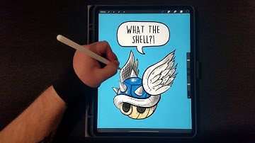 How to Draw a Mario Kart Blue Shell on Procreate - Timelapse Drawing on iPad Pro