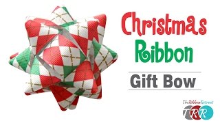 How to Make a Christmas Ribbon Gift Bow - TheRibbonRetreat.com @ribbonretreat