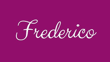 Learn how to Sign the Name Frederico Stylishly in Cursive Writing
