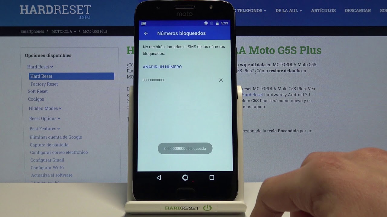 ¿Cómo bloquear un número en MOTOROLA Moto G5S Plus? - bloquear llamadas