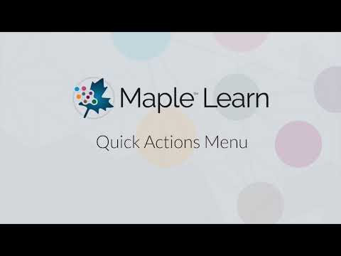 Maple Learn: Quick Actions Menu
