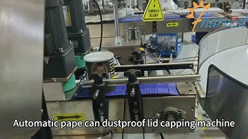 #Automatic paper can #dustproof lid capping machine, #Plastic caps snap pressing #capper equipment