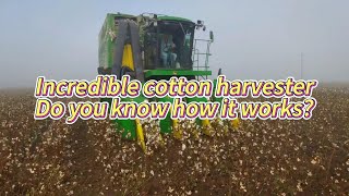 Incredible cotton harvester，Do you know how it works？