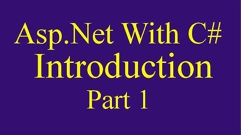 ASP.NET - Introduction l Asp.Net Tutorials with c # in Urdu Hindi Part 1 l    YouTube