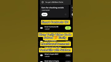Smart Contracts 101 Blum Verify Video Code Solved 💯 Easily | Blum | Zoo | Paws | #blum #paws#shorts