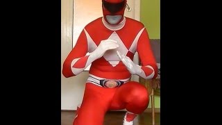 Review costume of red Mighty Morphin Power Rangers Morphsuits company in Poland.
