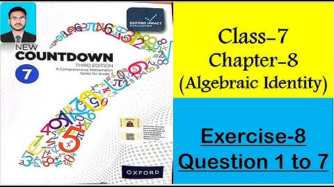 Class 7 Math Exercise 8 Question 1 to 7 || New countdown third edition class 7 exercise 8