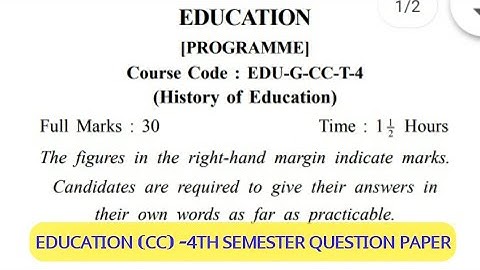 kalyani university 4th semester education cc question paper programme previous year 2021-22