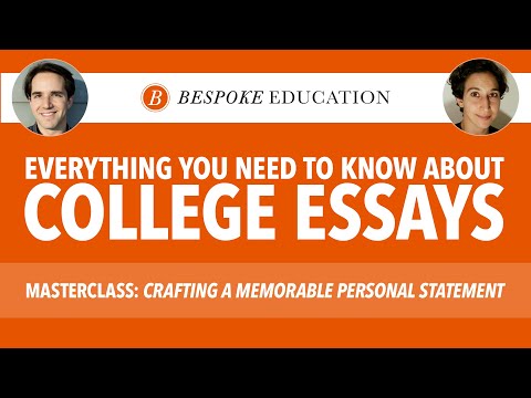 Webinar: College Essay Masterclass I - video from Bespoke Education