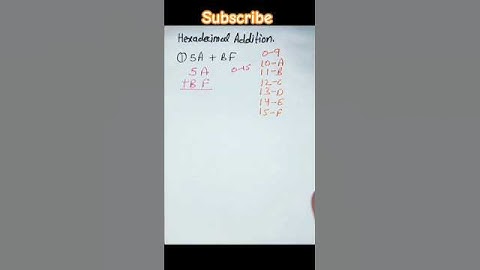 hexadecimal addition #mca #computerscience #shorts