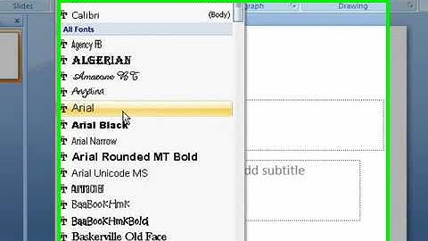Choose a Font in PowerPoint 2007