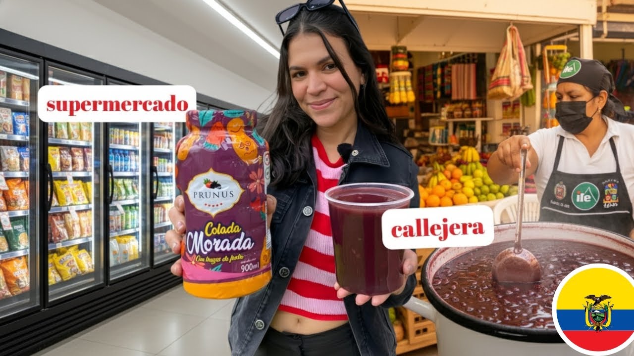 Colada Morada 🍇 ¿SUPERMERCADO o CALLEJERA? 🤔 ¿Cual es mejor? 🤩 | Stephanie Francis vlog 